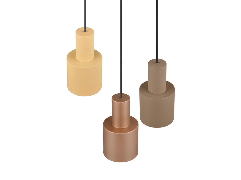 Cluster Pendelleuchte 3-flammig Metall in Coffee Tönen mit E27 LED, Ø 37cm