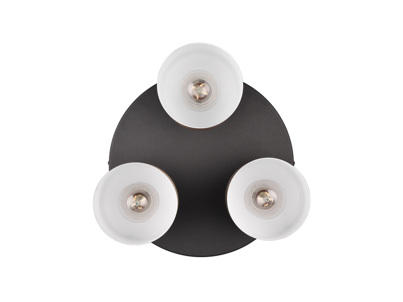 Deckenleuchte 3-flammig Metall Lampenschirme Coffee Töne & E27 LED, Ø 37cm