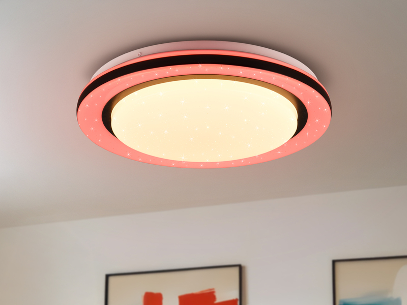 LED Deckenleuchte CARTIDA Fernbedienung Sternenhimmel Farbwechsel, Ø 38cm