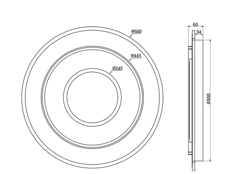 Große LED Deckenleuchte JORA flach & hell, mit Fernbedienung dimmbar Ø 60cm