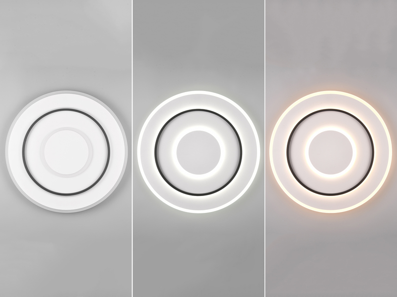 Große LED Deckenleuchte JORA flach & hell, mit Fernbedienung dimmbar Ø 60cm