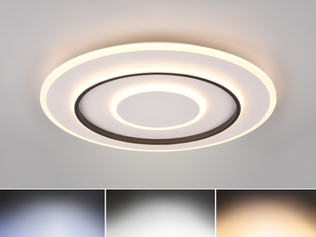 Große LED Deckenleuchte JORA flach & hell, mit Fernbedienung dimmbar Ø 60cm