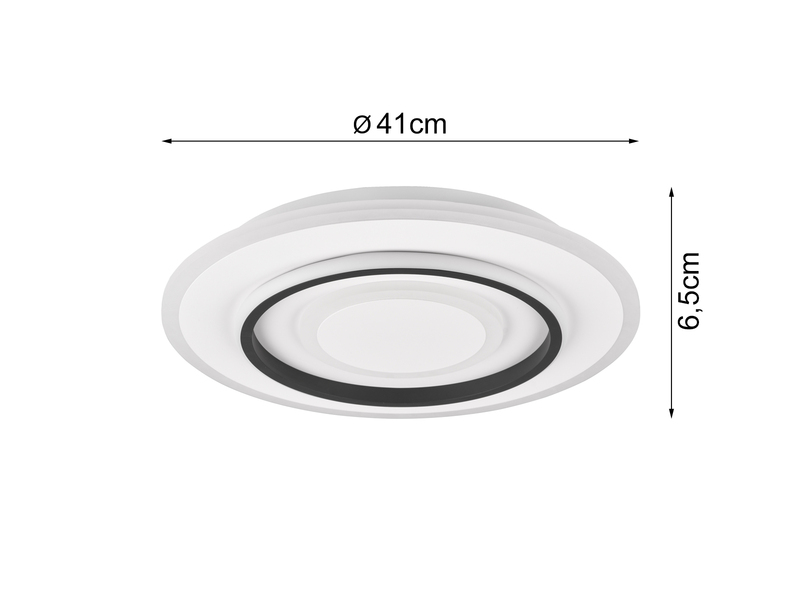 Flache LED Deckenleuchte JORA Weiß mit Fernbedienung dimmbar,  Ø 41cm