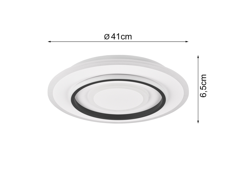 Moderne LED Deckenleuchte JORA flach & hell mit Fernbedienung dimmbar Ø 41cm