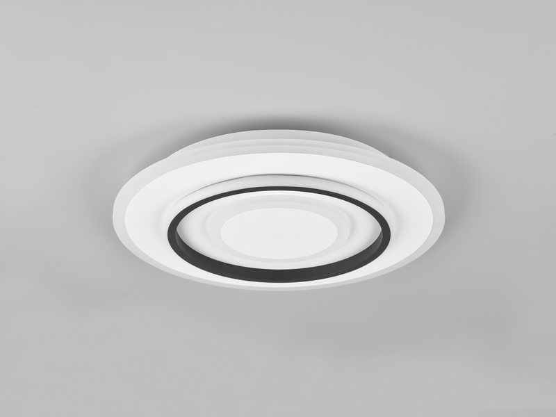 Moderne LED Deckenleuchte JORA flach mit Fernbedienung dimmbar, Weiß Ø 41cm