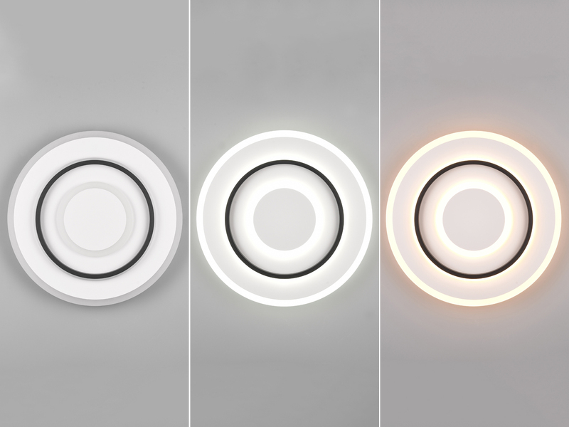 Moderne LED Deckenleuchte JORA flach & hell mit Fernbedienung dimmbar Ø 41cm