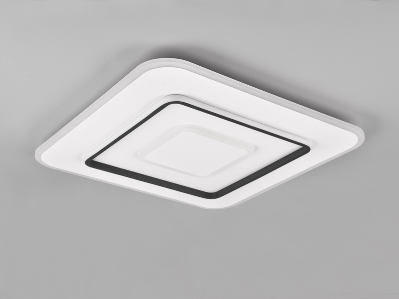 Große LED Deckenleuchte JORA flach & hell, mit Fernbedienung dimmbar 60 x 60cm