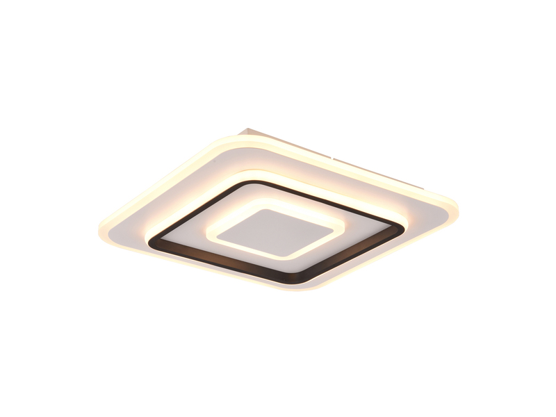 Moderne LED Deckenleuchte JORA flach mit Fernbedienung dimmbar, Quadrat 39cm