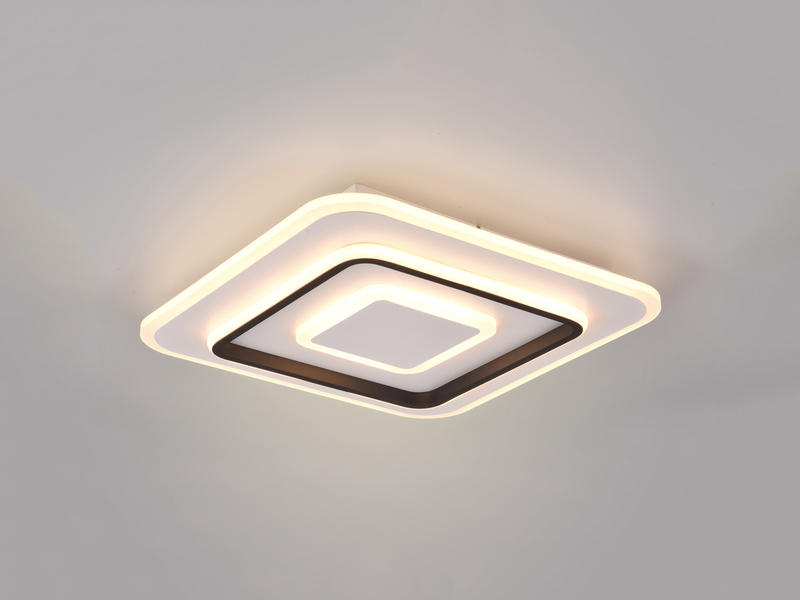 LED Deckenleuchte JORA flach & hell mit Fernbedienung dimmbar, Quadrat 39cm