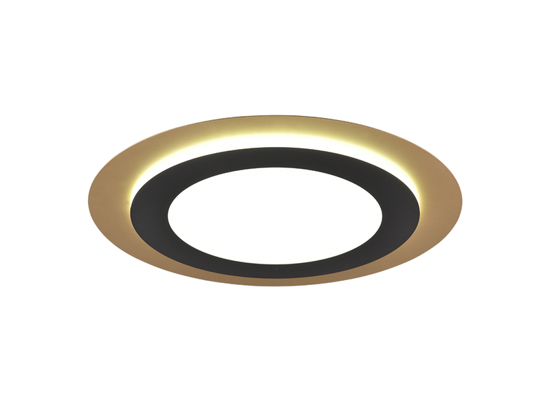 LED Deckenleuchte MORGAN mit Fernbedienung hell & dimmbar, Schwarz Gold Ø 45cm