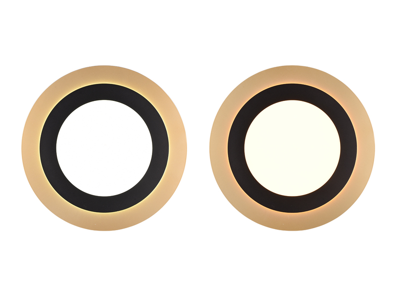 LED Deckenleuchte MORGAN mit Fernbedienung hell & dimmbar, Schwarz Gold Ø 45cm