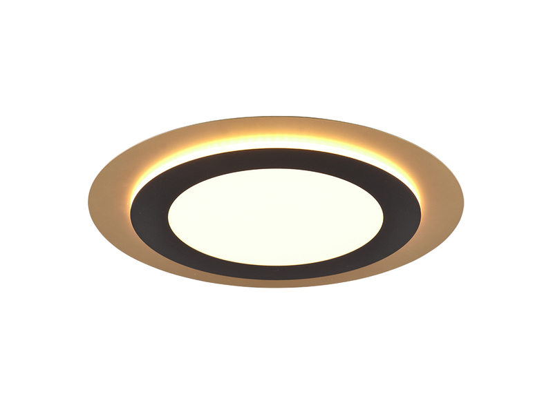 LED Deckenleuchte MORGAN mit Fernbedienung hell & dimmbar, Schwarz Gold Ø 45cm