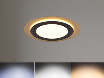 LED Deckenleuchte MORGAN mit Fernbedienung hell & dimmbar, Schwarz Gold Ø 45cm