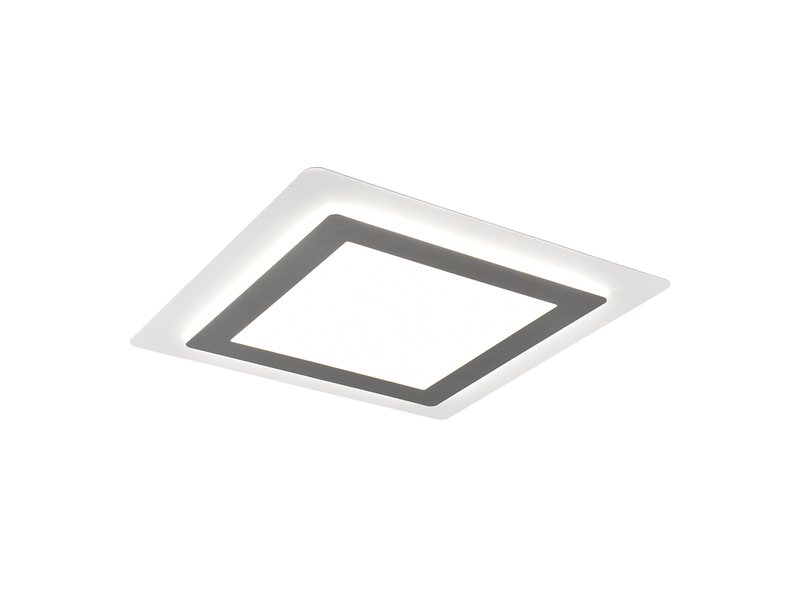 LED Deckenleuchte MORGAN mit Fernbedienung hell & dimmbar, Silber Quadrat 45cm