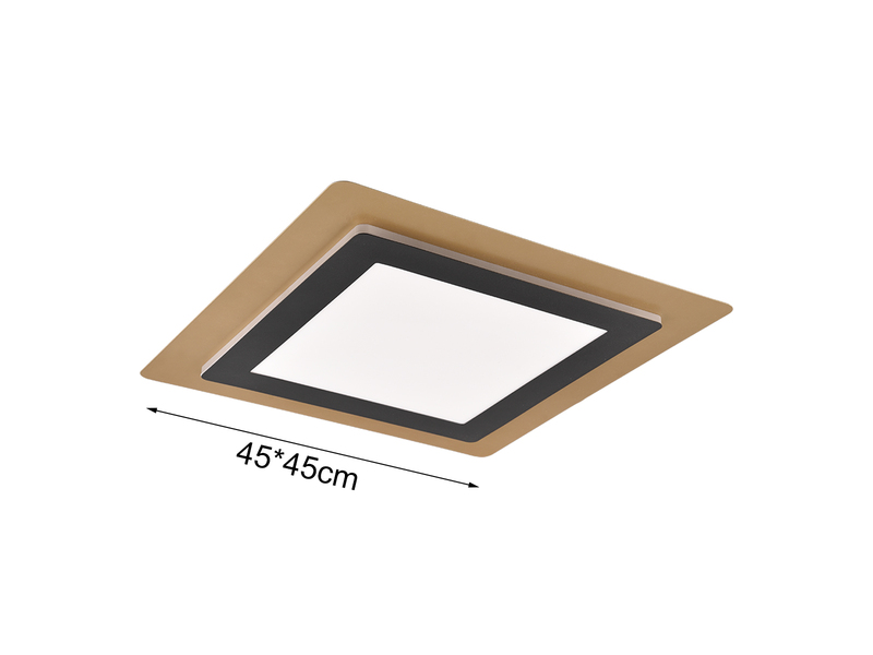 LED Deckenleuchte MORGAN mit Fernbedienung hell & dimmbar, Schwarz Gold 45cm