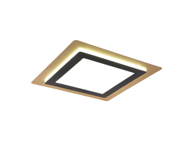 LED Deckenleuchte MORGAN flach Schwarz Gold Fernbedienung dimmbar 45cm