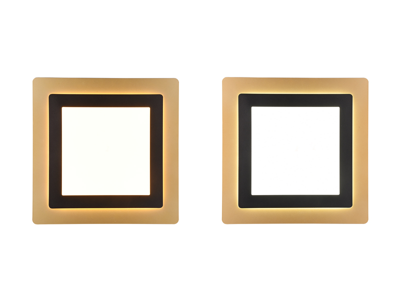 LED Deckenleuchte MORGAN mit Fernbedienung hell & dimmbar, Schwarz Gold 45cm