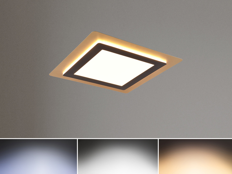 LED Deckenleuchte MORGAN mit Fernbedienung hell & dimmbar, Schwarz Gold 45cm