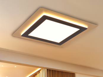 LED Deckenleuchte MORGAN mit Fernbedienung hell & dimmbar, Schwarz Gold 45cm