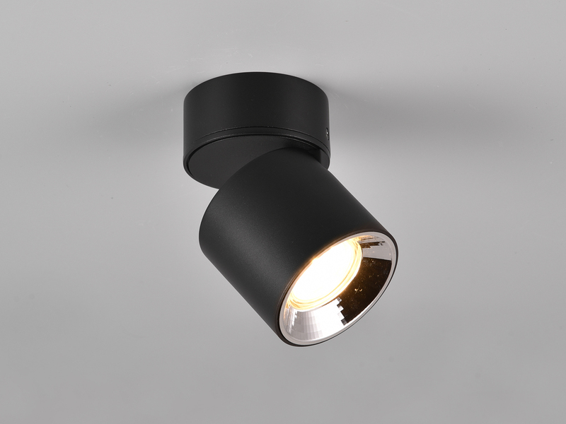 Deckenstrahler GUAYANA Aufbauspot 1-flammig Schwarz Ø 9cm