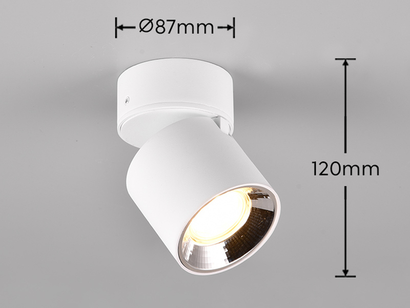 Deckenstrahler GUAYANA Aufbauspot 1-flammig Weiß Ø 9cm