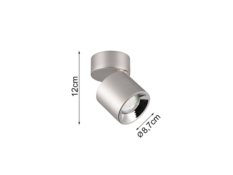 Deckenstrahler GUAYANA Silber, Ø 9cm