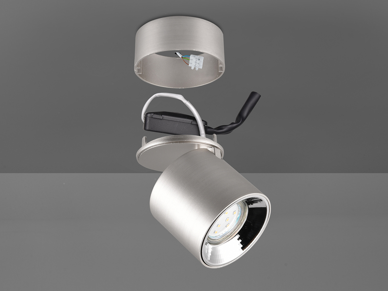 Deckenstrahler GUAYANA Silber, Ø 9cm
