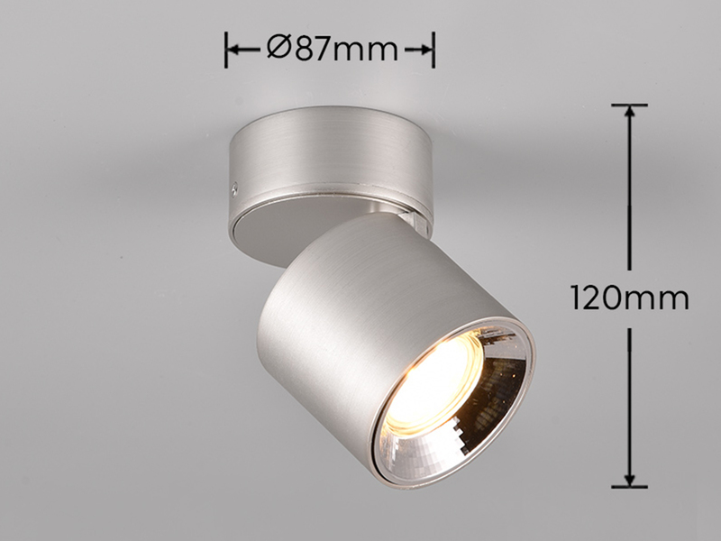 Deckenstrahler GUAYANA Silber, Ø 9cm
