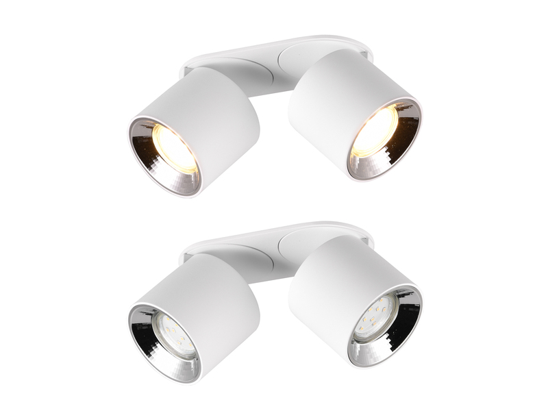 Deckenstrahler GUAYANA Aufbauspot 2-flammig Weiß, Breite 18cm
