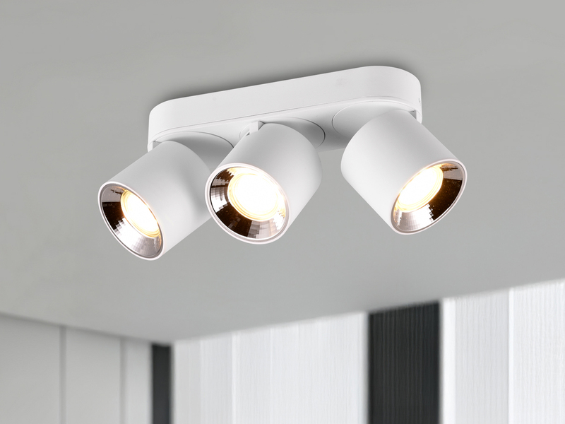 Deckenstrahler GUAYANA Weiß 3 Spots schwenkbar, Breite 27cm