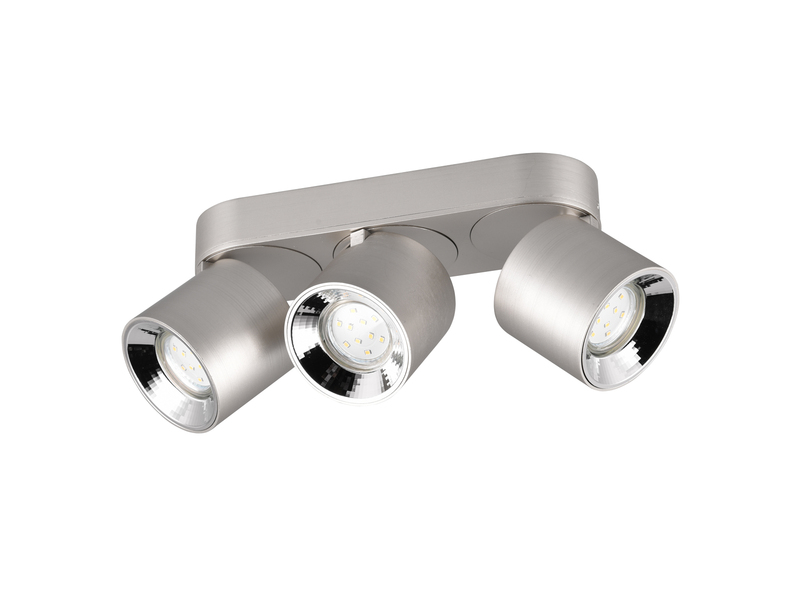 Deckenstrahler GUAYANA Aufbauspot 3-flammig Silber, Breite 27cm