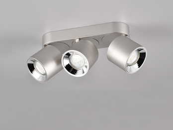 Deckenstrahler GUAYANA Aufbauspot 3-flammig Silber, Breite 27cm Deckenstrahler GUAYANA Aufbauspot 3-flammig Silber, Breite 27cm