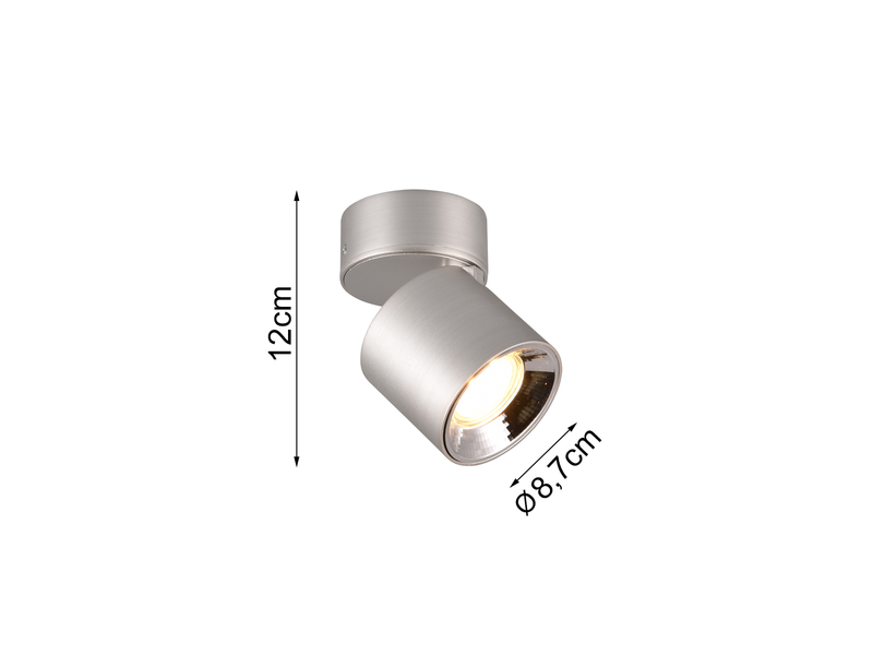 LED Spot Deckenstrahler Silber dimmbar, Ø 9cm
