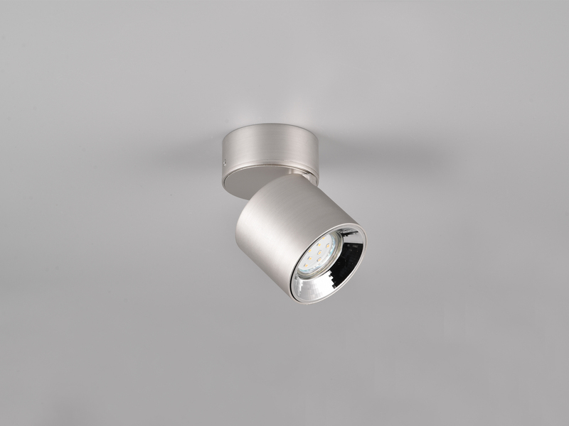 LED Deckenstrahler Silber 1 Spot schwenkbar dimmbar Ø 9cm