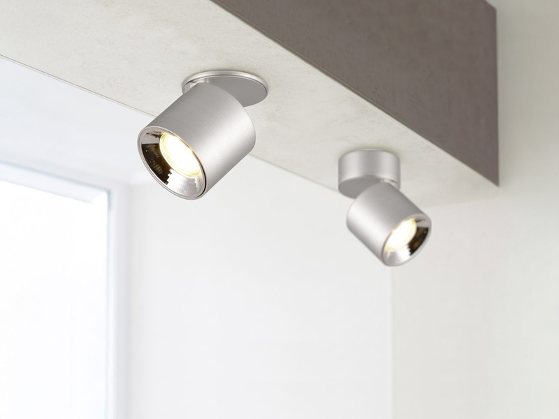 LED Spot Deckenstrahler Silber dimmbar, Ø 9cm