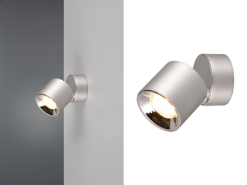 LED Spot Deckenstrahler Silber dimmbar, Breite 9cm