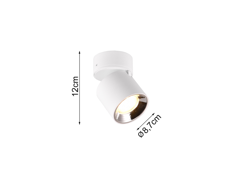 LED Deckenstrahler Weiß 1 Spot schwenkbar dimmbar Ø 9cm