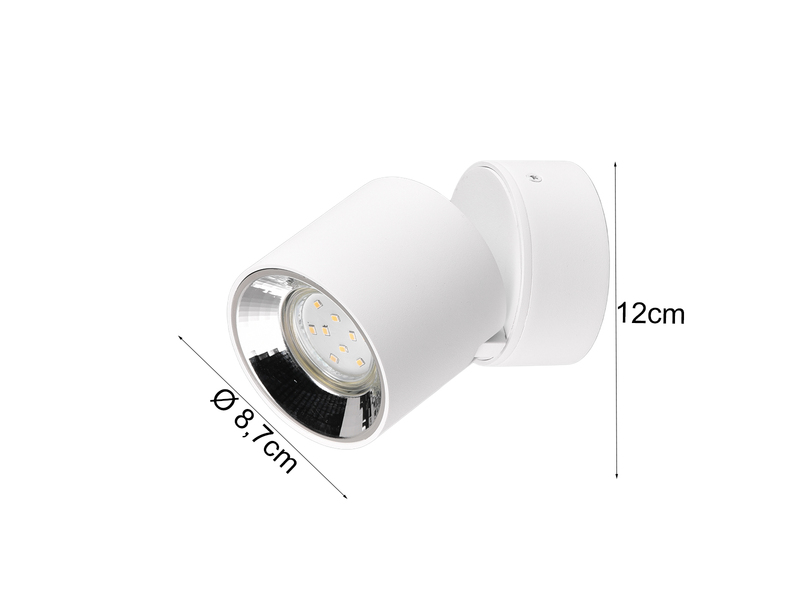Deckenstrahler Aufbauspot 1-flammig Weiß Ø 9cm, inkl. GU10 LED