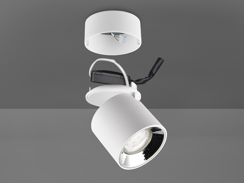 Deckenstrahler Aufbauspot 1-flammig Weiß Ø 9cm, inkl. GU10 LED