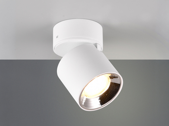 Deckenstrahler Aufbauspot 1-flammig Weiß Ø 9cm, inkl. GU10 LED