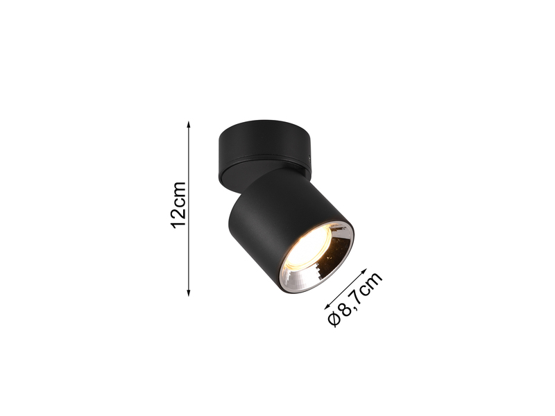 LED Spot Deckenstrahler Schwarz dimmbar, Ø 9cm
