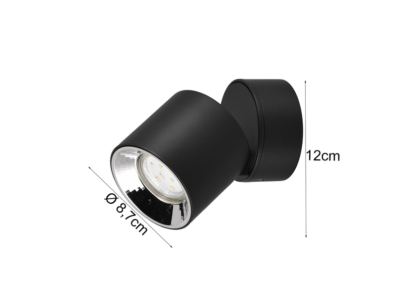 LED Spot Deckenstrahler Schwarz dimmbar, Ø 9cm