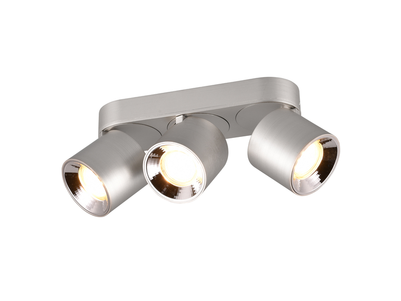 Deckenstrahler Aufbauspot 3-flammig Silber, Breite 27cm, inkl. GU10 LED