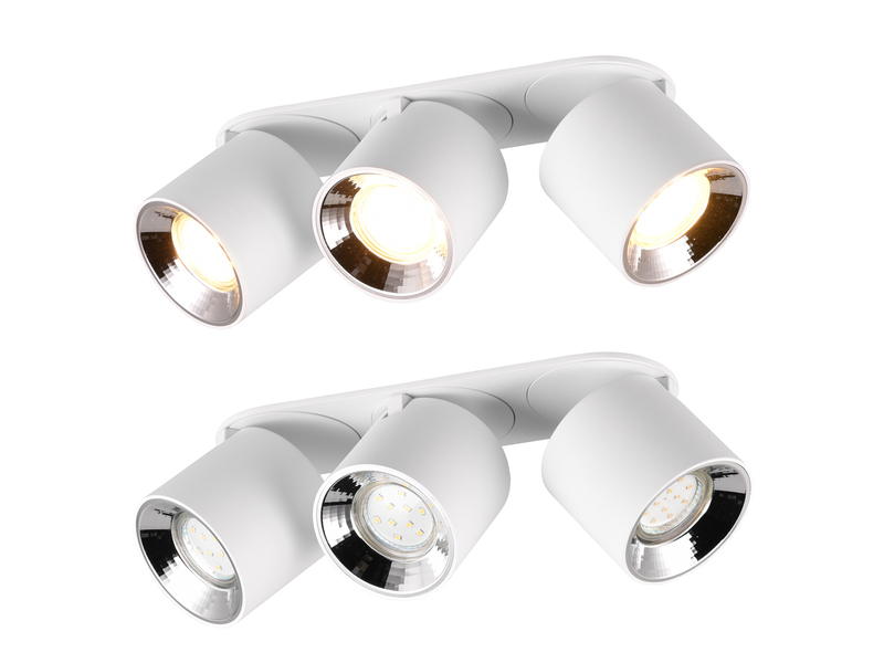 Deckenstrahler Aufbauspot 3-flammig Weiß, Breite 27cm, inkl. GU10 LED