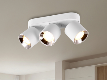 Deckenstrahler Aufbauspot 3-flammig Weiß, Breite 27cm, inkl. GU10 LED