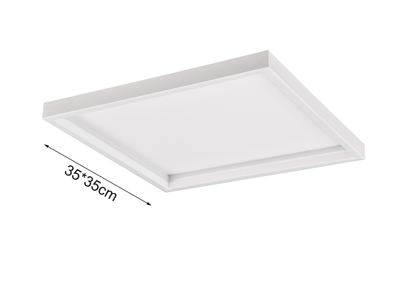 Flache LED Deckenleuchte ROTONDA Weiß Quadrat, 35cm