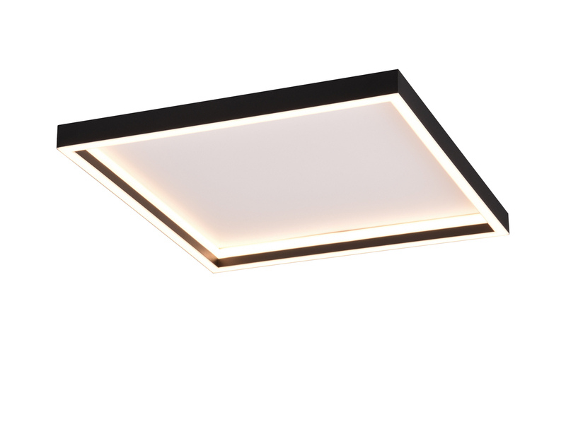 Flache LED Deckenleuchte ROTONDA Schwarz Quadrat, 35cm