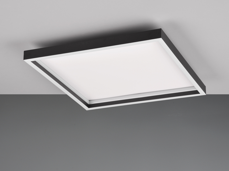 Flache LED Deckenleuchte ROTONDA Schwarz Quadrat, 35cm