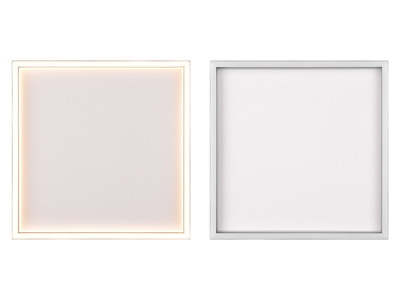 Flache LED Deckenleuchte ROTONDA Schwarz Quadrat, 35cm