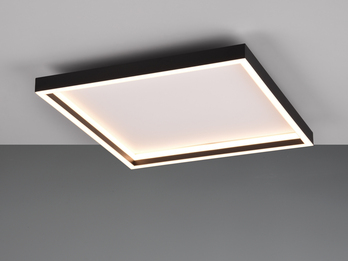 Flache LED Deckenleuchte ROTONDA Schwarz Quadrat, 35cm